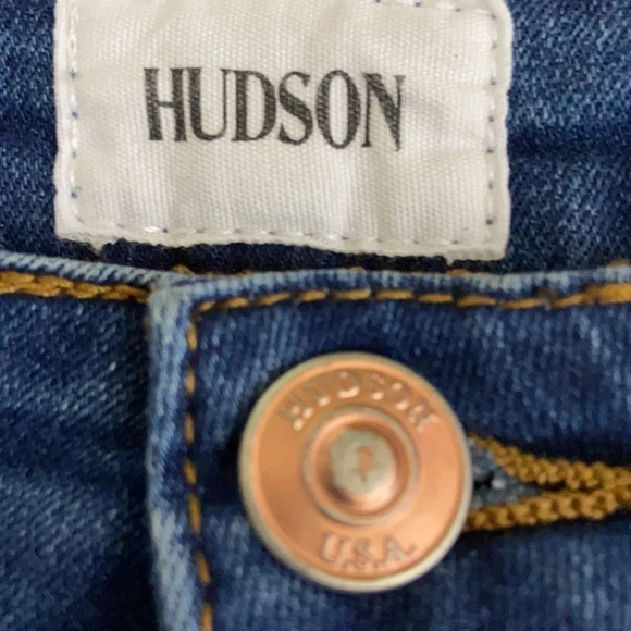 Hudson Asymmetrical Raw Hem Denim Skirt - Size 16 - Picture 3 of 5